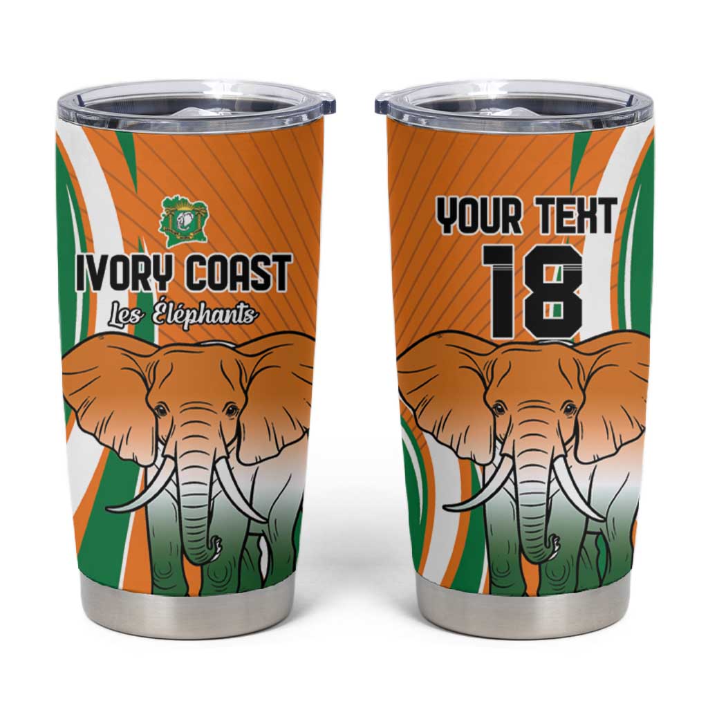 Custom Ivory Coast Football Tumbler Cup Les Elephants Spirit - African Pride