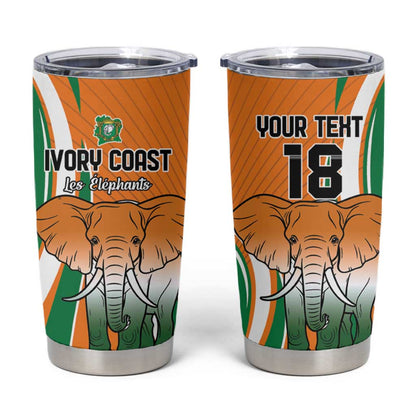 Custom Ivory Coast Football Tumbler Cup Les Elephants Spirit - African Pride