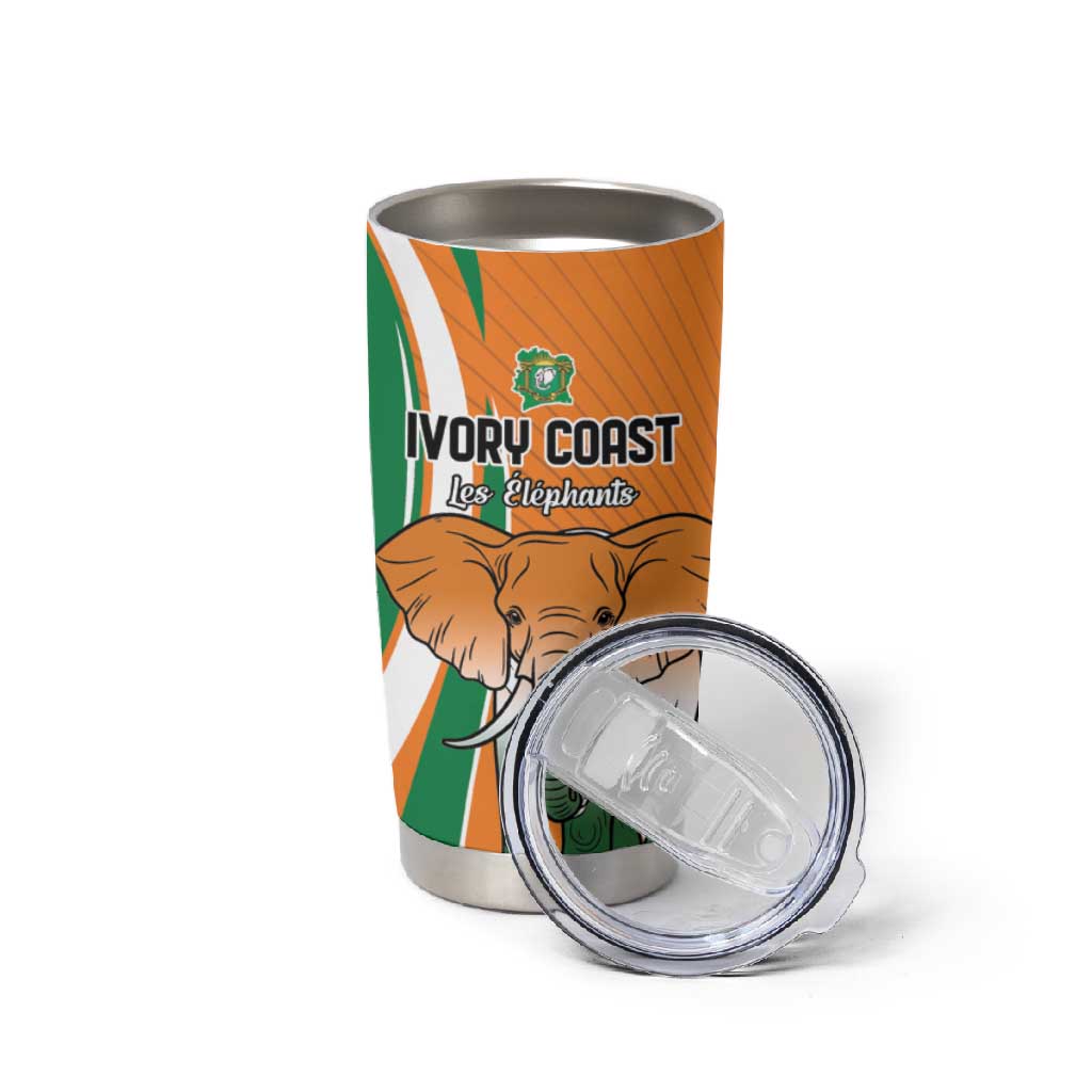 Custom Ivory Coast Football Tumbler Cup Les Elephants Spirit - African Pride