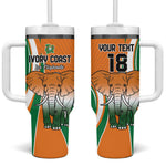 Custom Ivory Coast Football Tumbler With Handle Les Elephants Spirit - African Pride
