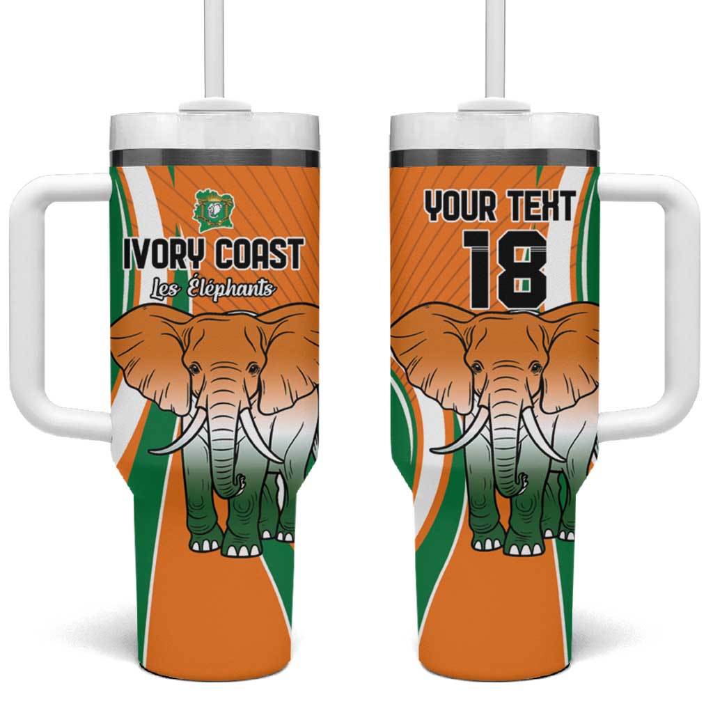 Custom Ivory Coast Football Tumbler With Handle Les Elephants Spirit - African Pride