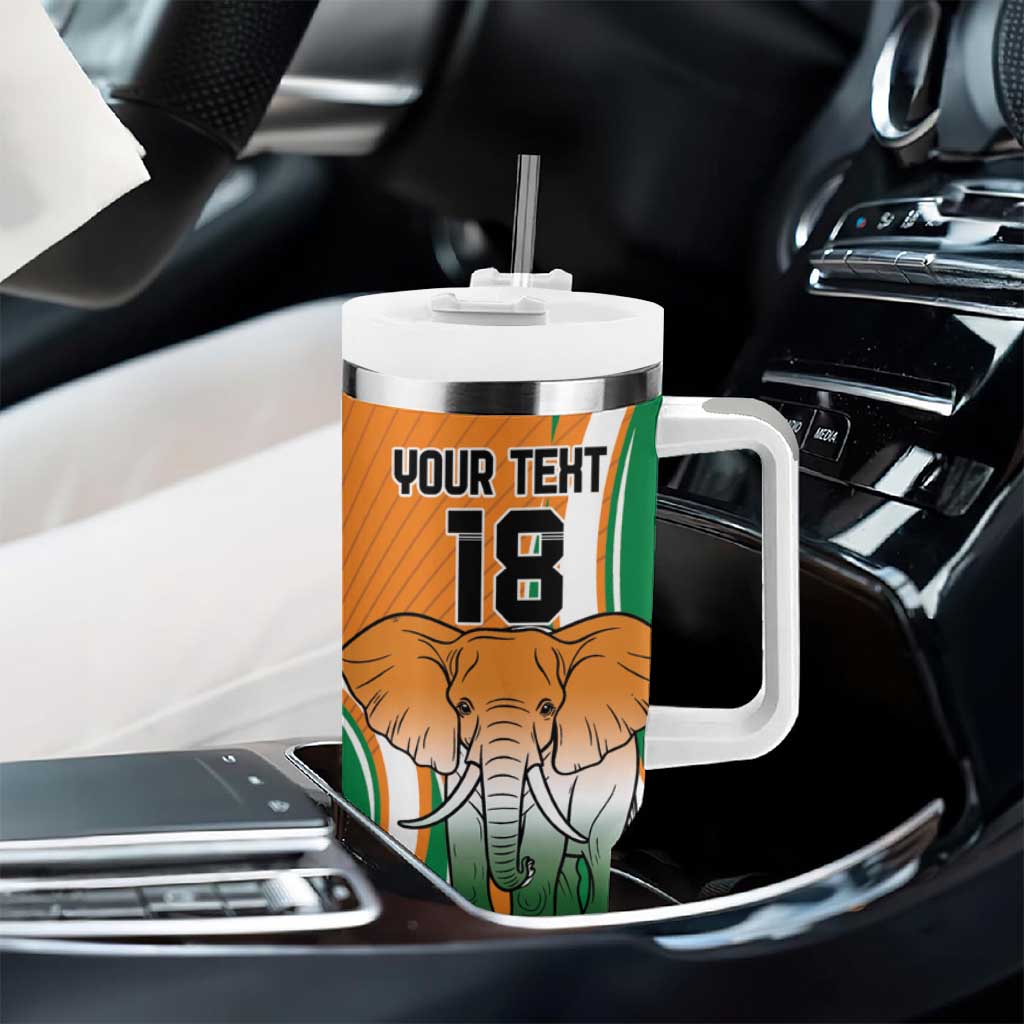 Custom Ivory Coast Football Tumbler With Handle Les Elephants Spirit - African Pride