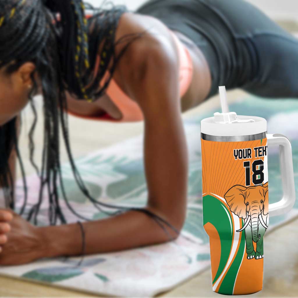 Custom Ivory Coast Football Tumbler With Handle Les Elephants Spirit - African Pride