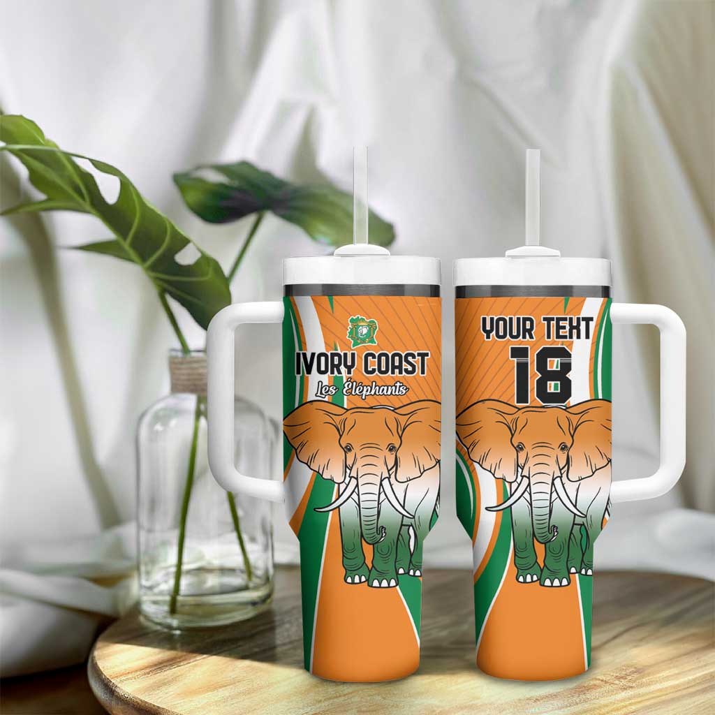Custom Ivory Coast Football Tumbler With Handle Les Elephants Spirit - African Pride