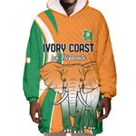 Custom Ivory Coast Football Wearable Blanket Hoodie Les Elephants Spirit - African Pride