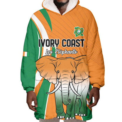 Custom Ivory Coast Football Wearable Blanket Hoodie Les Elephants Spirit - African Pride