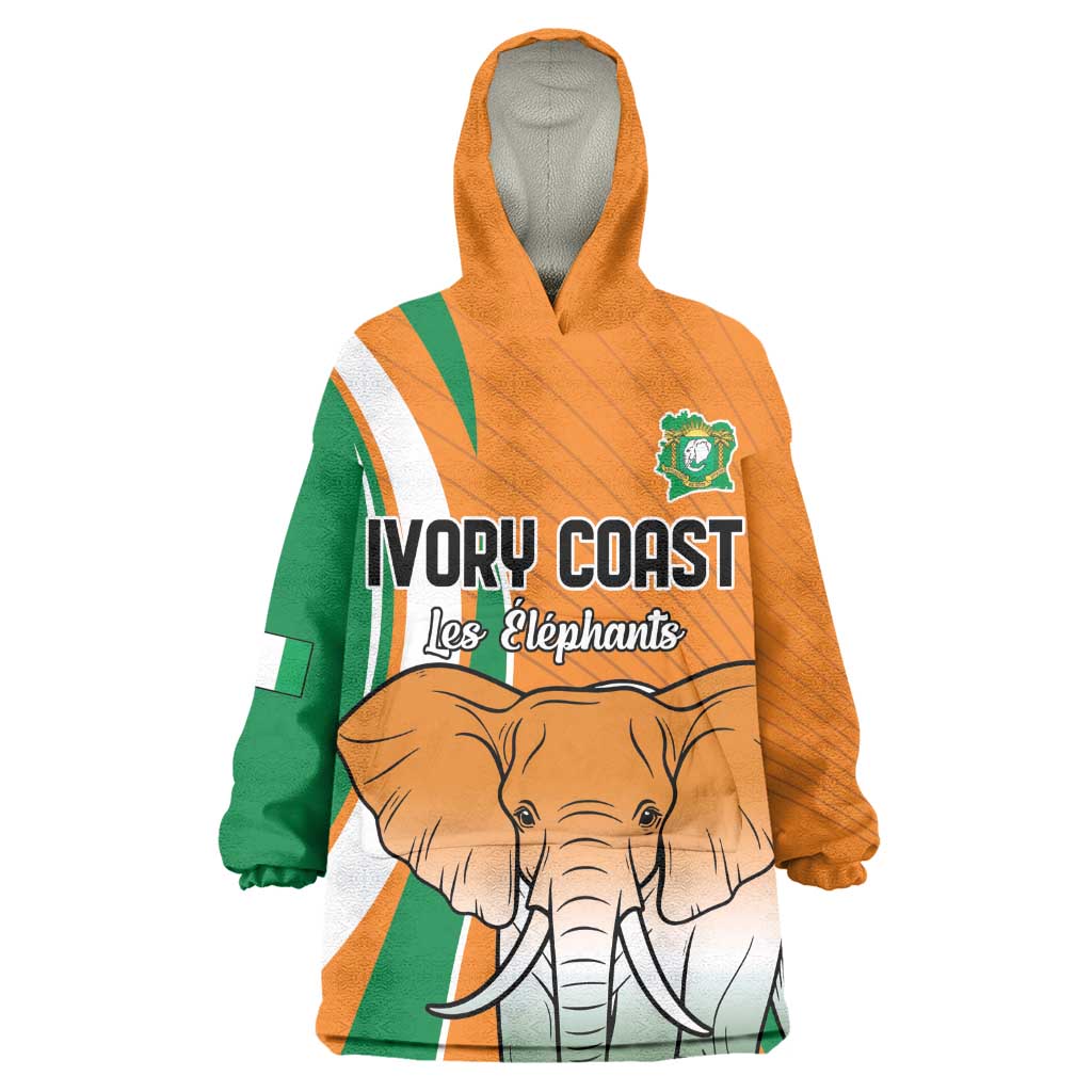 Custom Ivory Coast Football Wearable Blanket Hoodie Les Elephants Spirit - African Pride