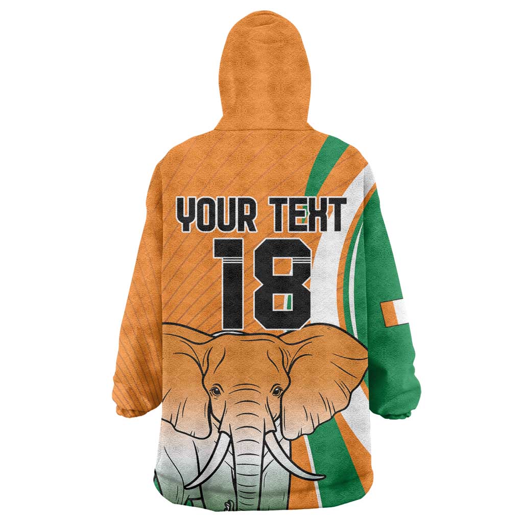 Custom Ivory Coast Football Wearable Blanket Hoodie Les Elephants Spirit - African Pride