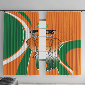 Ivory Coast Football Window Curtain Les Elephants Spirit - African Pride