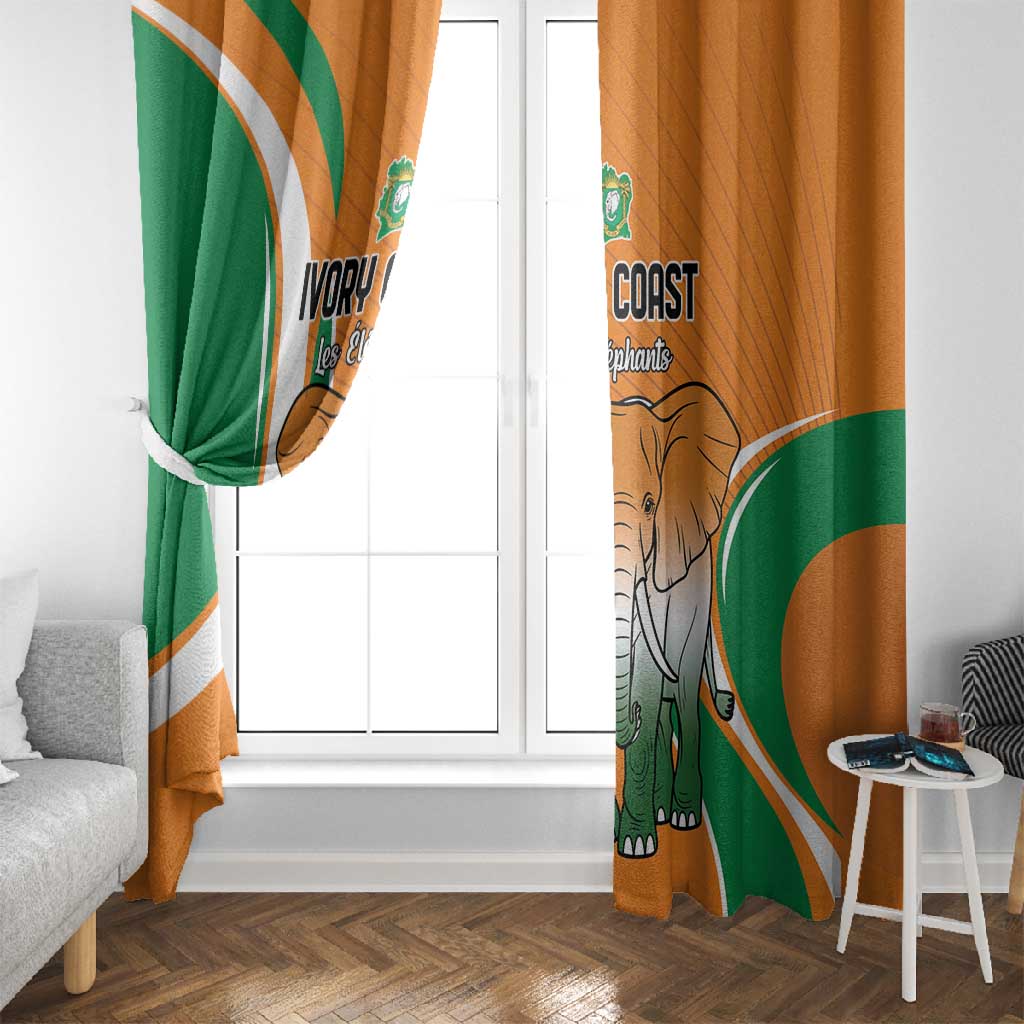 Ivory Coast Football Window Curtain Les Elephants Spirit - African Pride