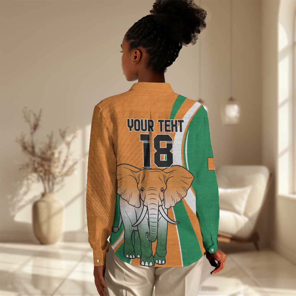 Custom Ivory Coast Football Women Casual Shirt Les Elephants Spirit - African Pride