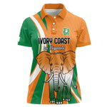 Custom Ivory Coast Football Women Polo Shirt Les Elephants Spirit - African Pride