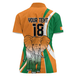 Custom Ivory Coast Football Women Polo Shirt Les Elephants Spirit - African Pride