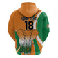 Custom Ivory Coast Football Zip Hoodie Les Elephants Spirit - African Pride