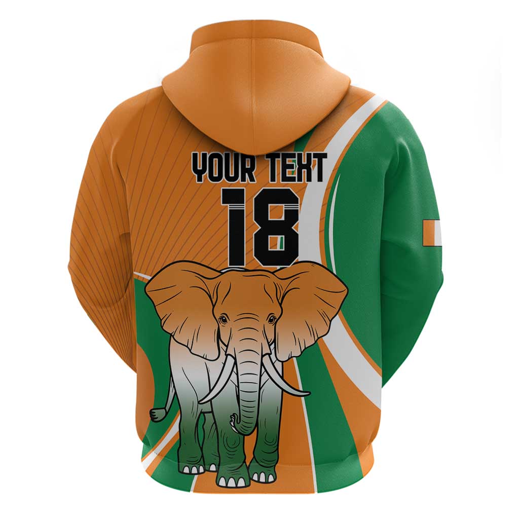 Custom Ivory Coast Football Zip Hoodie Les Elephants Spirit - African Pride