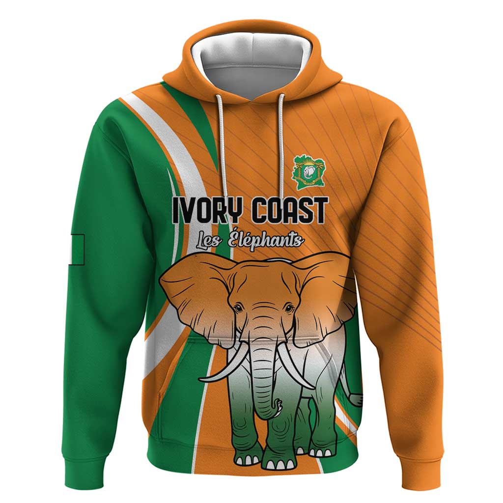 Custom Ivory Coast Football Zip Hoodie Les Elephants Spirit - African Pride