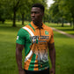 Custom Ivory Coast Football Zipper Polo Shirt Les Elephants Spirit - African Pride