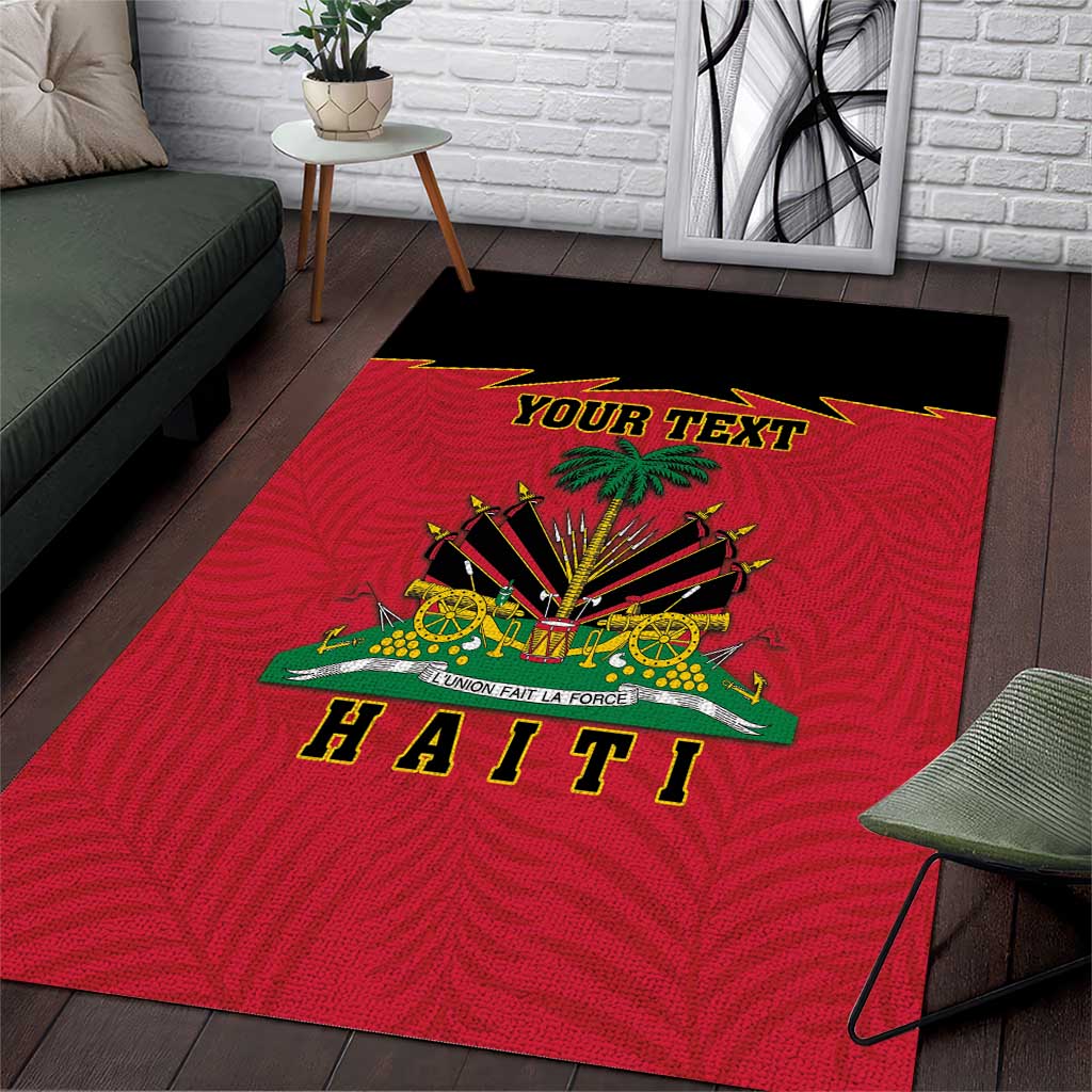 Personalized Afro-Haitians 1964 Area Rug Coat Of Arms Flag Style - African Pride