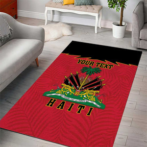 Personalized Afro-Haitians 1964 Area Rug Coat Of Arms Flag Style - African Pride