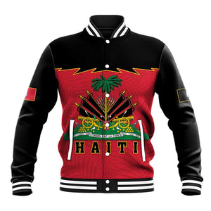 Personalized Afro-Haitians 1964 Baseball Jacket Coat Of Arms Flag Style - African Pride