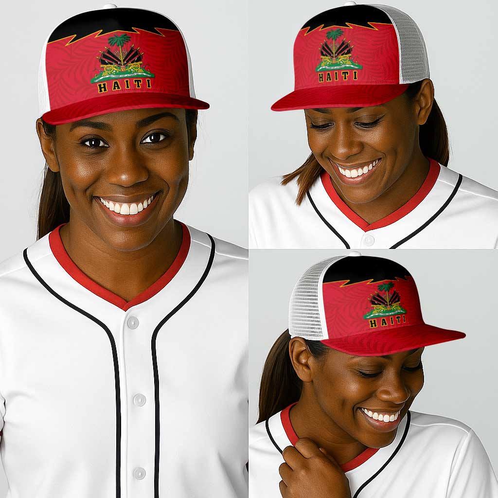 Afro-Haitians 1964 Baseball Net Cap Coat Of Arms Flag Style - African Pride