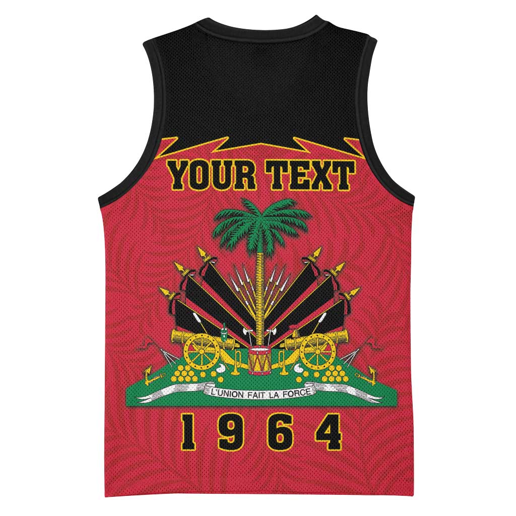 Personalized Afro-Haitians 1964 Basketball Jersey Coat Of Arms Flag Style - African Pride