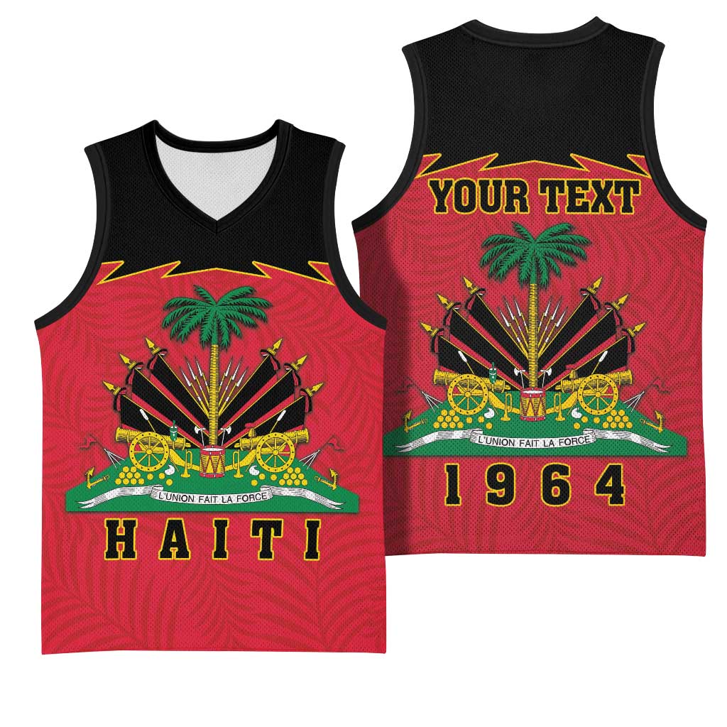 Personalized Afro-Haitians 1964 Basketball Jersey Coat Of Arms Flag Style - African Pride