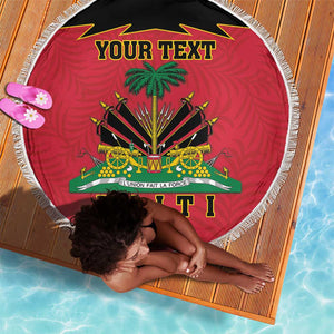 Personalized Afro-Haitians 1964 Beach Blanket Coat Of Arms Flag Style - African Pride