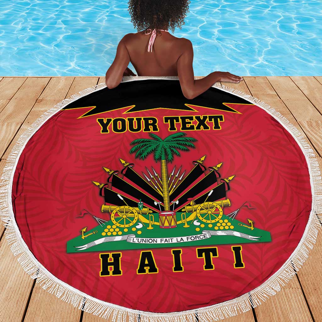 Personalized Afro-Haitians 1964 Beach Blanket Coat Of Arms Flag Style - African Pride