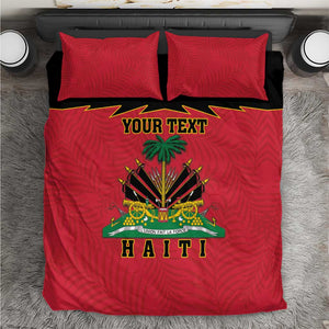 Personalized Afro-Haitians 1964 Bedding Set Coat Of Arms Flag Style - African Pride