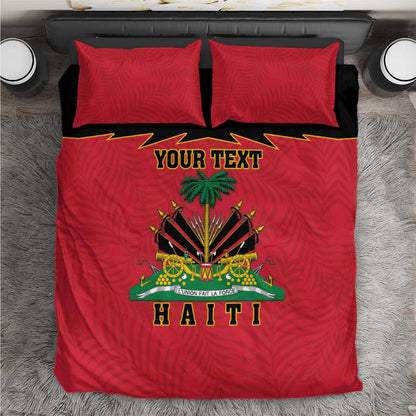 Personalized Afro-Haitians 1964 Bedding Set Coat Of Arms Flag Style - African Pride