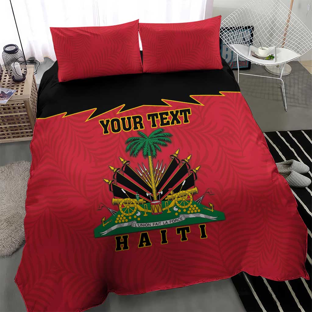 Personalized Afro-Haitians 1964 Bedding Set Coat Of Arms Flag Style - African Pride