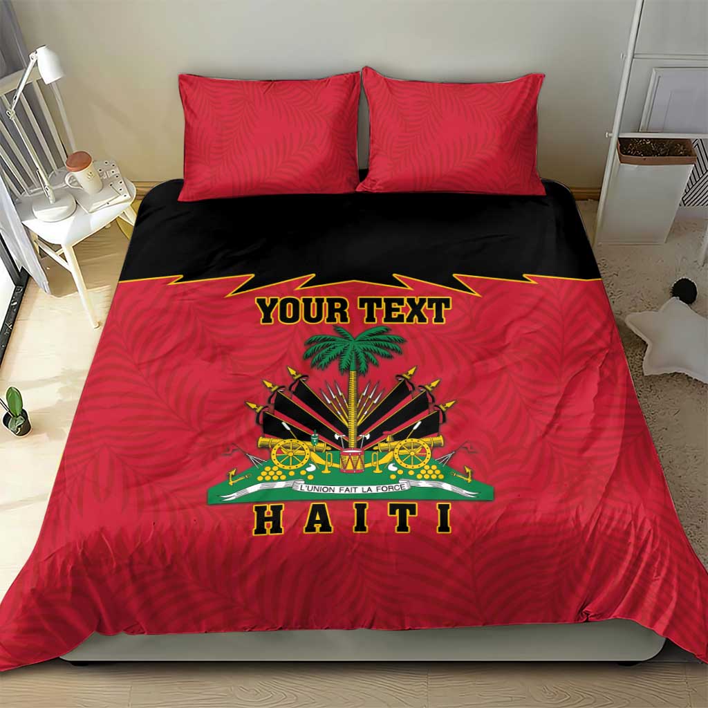 Personalized Afro-Haitians 1964 Bedding Set Coat Of Arms Flag Style - African Pride