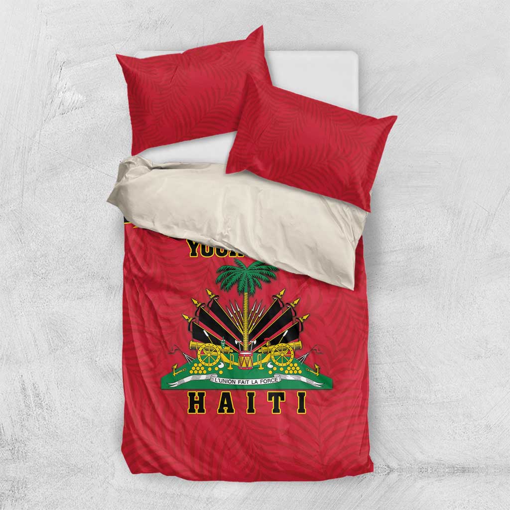 Personalized Afro-Haitians 1964 Bedding Set Coat Of Arms Flag Style - African Pride