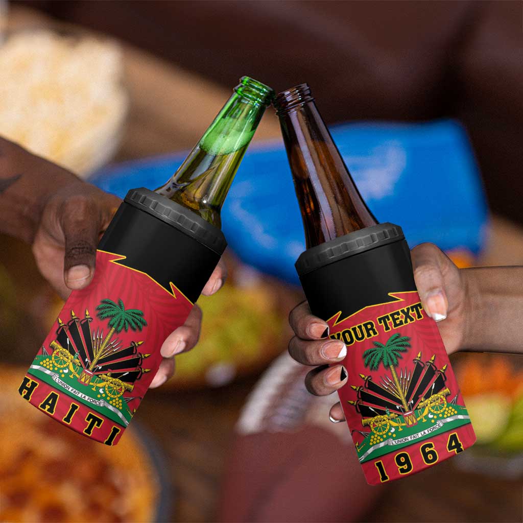 Personalized Afro-Haitians 1964 4 in 1 Can Cooler Tumbler Coat Of Arms Flag Style - African Pride