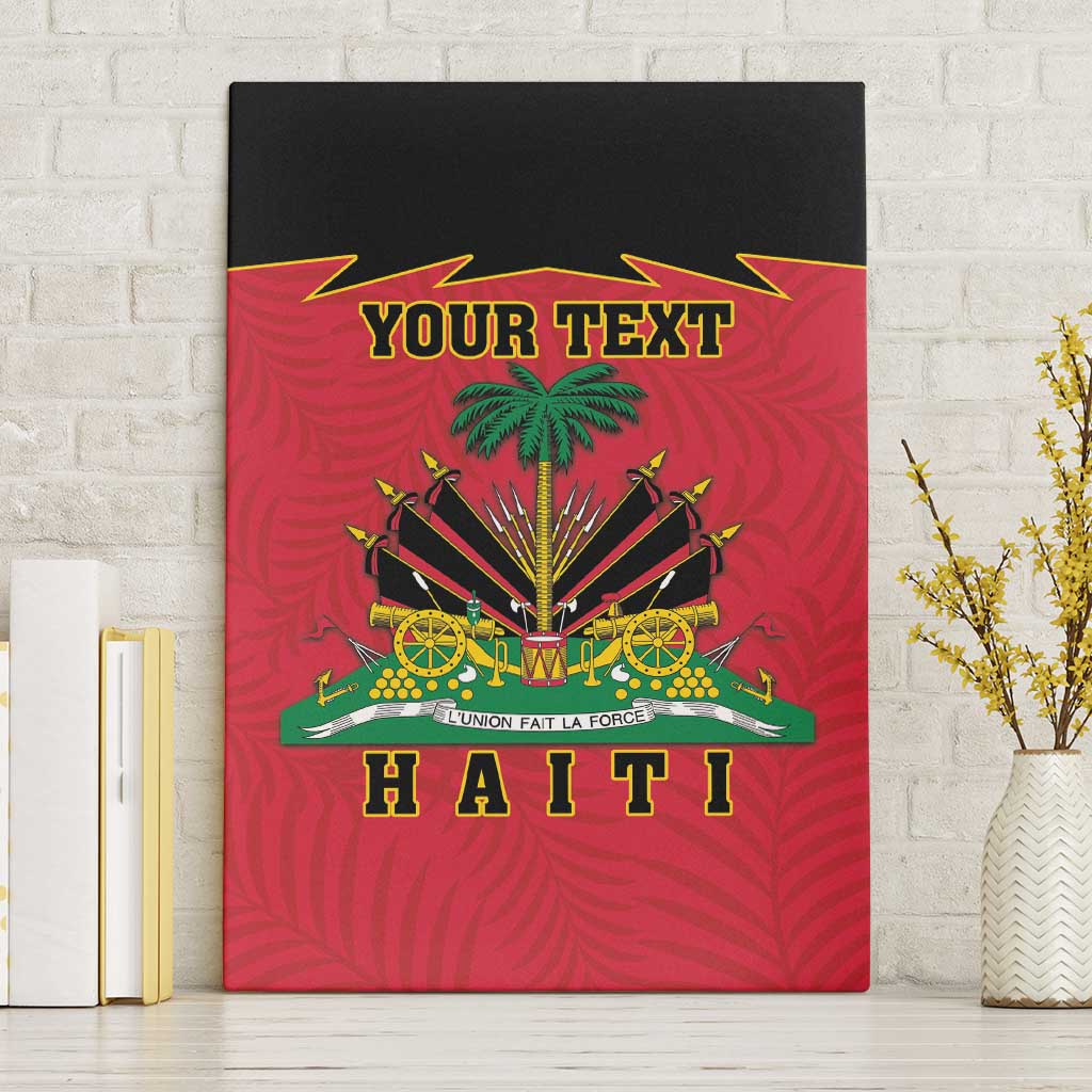 Personalized Afro-Haitians 1964 Canvas Wall Art Coat Of Arms Flag Style - African Pride