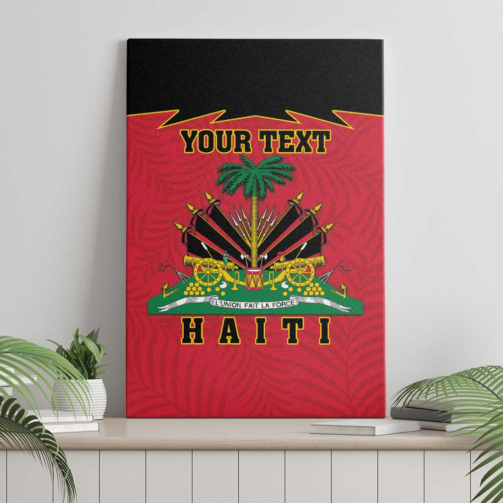 Personalized Afro-Haitians 1964 Canvas Wall Art Coat Of Arms Flag Style - African Pride
