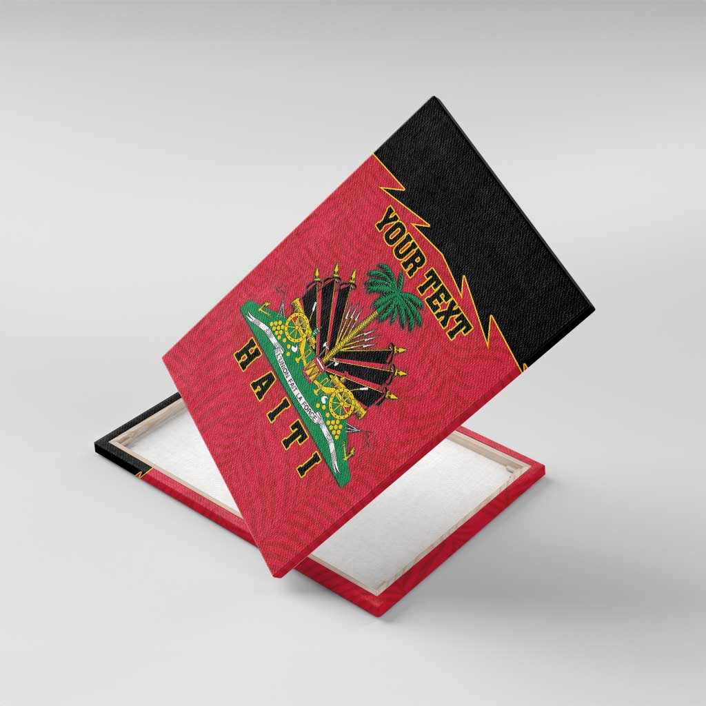 Personalized Afro-Haitians 1964 Canvas Wall Art Coat Of Arms Flag Style - African Pride