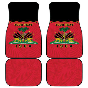 Personalized Afro-Haitians 1964 Car Mats Coat Of Arms Flag Style - African Pride