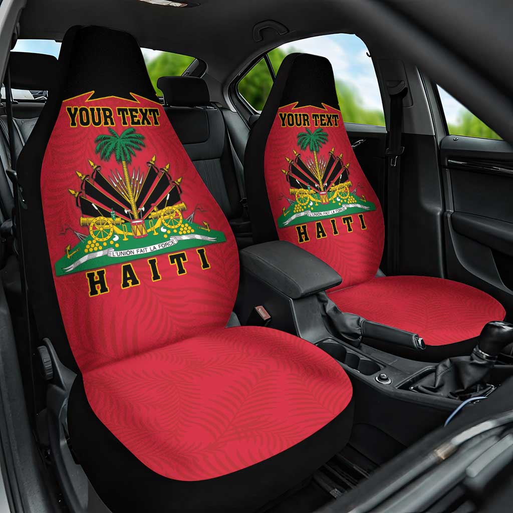 Personalized Afro-Haitians 1964 Car Seat Cover Coat Of Arms Flag Style - African Pride