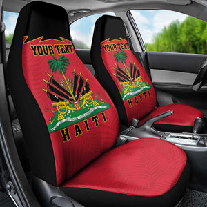 Personalized Afro-Haitians 1964 Car Seat Cover Coat Of Arms Flag Style - African Pride
