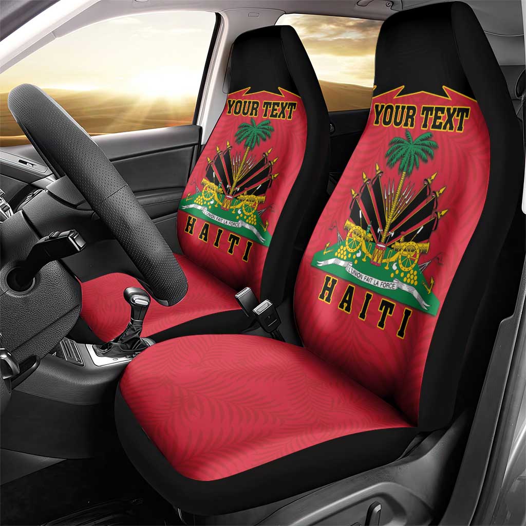 Personalized Afro-Haitians 1964 Car Seat Cover Coat Of Arms Flag Style - African Pride