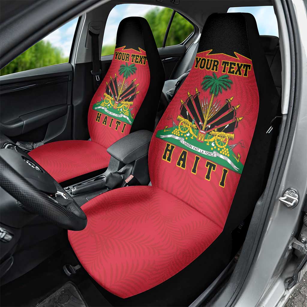 Personalized Afro-Haitians 1964 Car Seat Cover Coat Of Arms Flag Style - African Pride