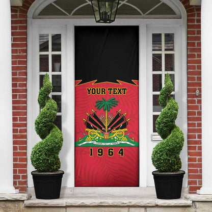 Personalized Afro-Haitians 1964 Door Cover Coat Of Arms Flag Style