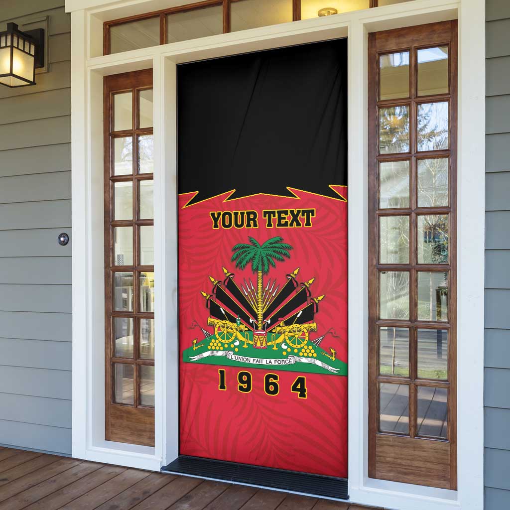 Personalized Afro-Haitians 1964 Door Cover Coat Of Arms Flag Style