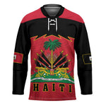 Personalized Afro-Haitians 1964 Hockey Jersey Coat Of Arms Flag Style