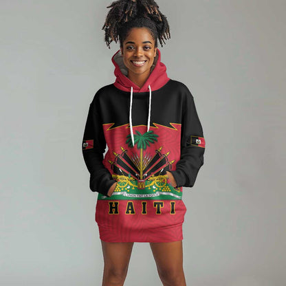 Personalized Afro-Haitians 1964 Hoodie Dress Coat Of Arms Flag Style - African Pride