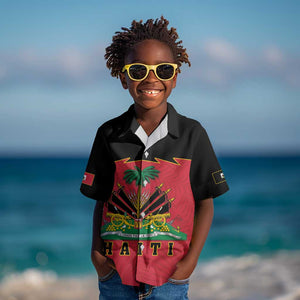 Personalized Afro-Haitians 1964 Kid Hawaiian Shirt Coat Of Arms Flag Style - African Pride