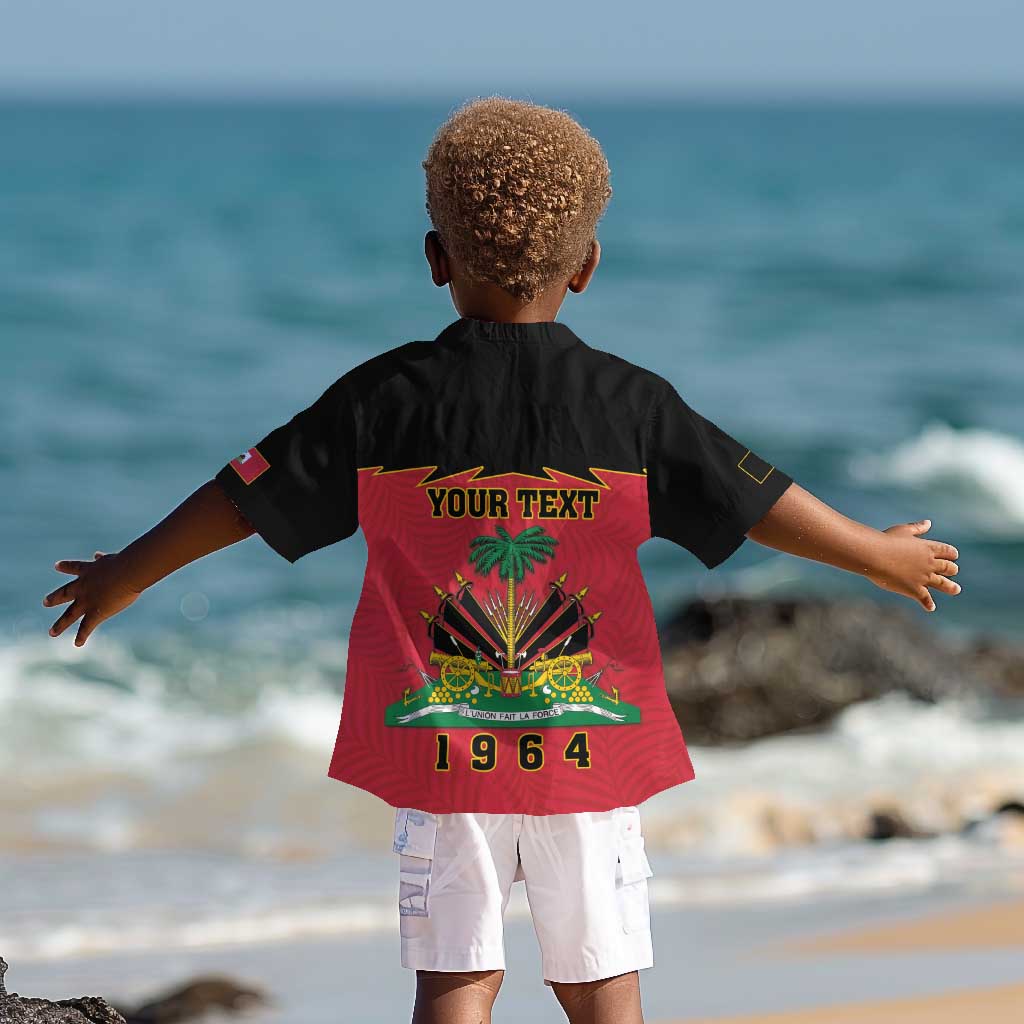 Personalized Afro-Haitians 1964 Kid Hawaiian Shirt Coat Of Arms Flag Style - African Pride
