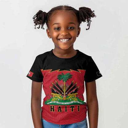 Personalized Afro-Haitians 1964 Kid T shirt Coat Of Arms Flag Style - African Pride